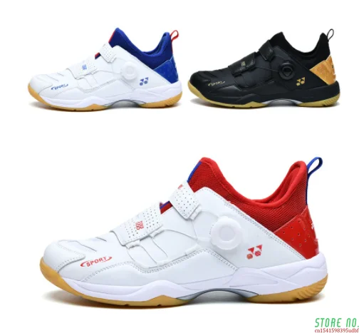 

Badminton Shoes for Men and Women Anti-skid Breathable Rotary Button Sport Sneaker Student Athletic Training Shoes