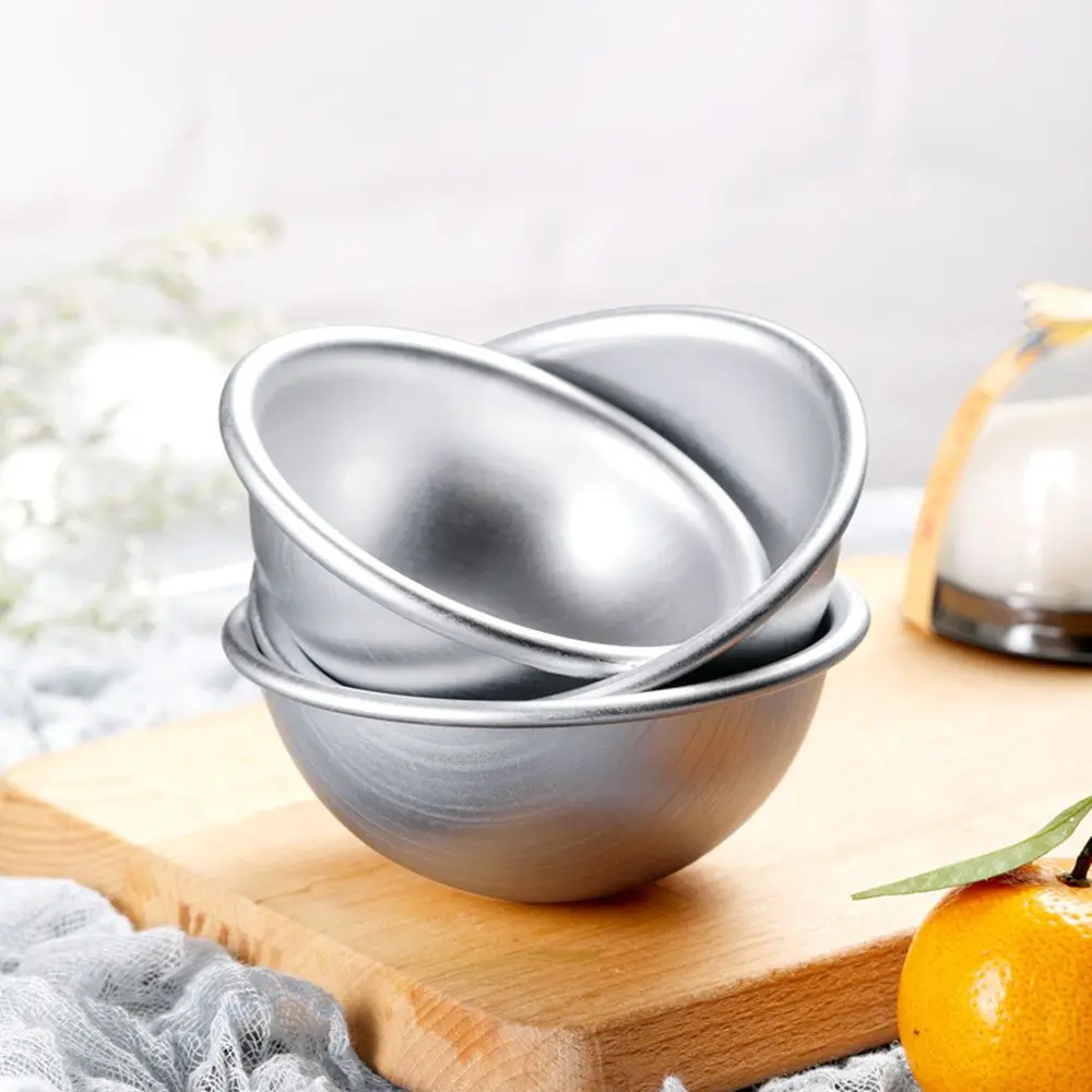 Description Picture 2 of itemAluminium Alloy Daifuku Dessert Mould Half Round 3D Mochi Mold Snowball Dessert Sphere Bath Cake Pastry Mould Home Kitchen Tool