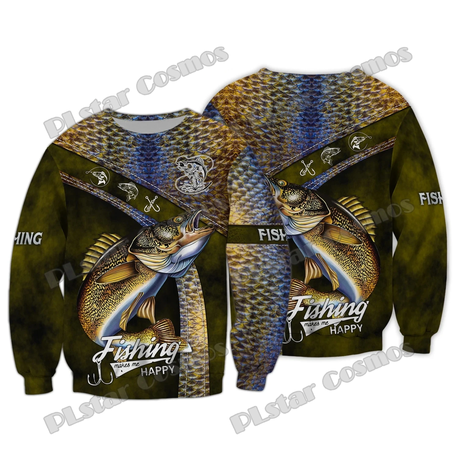 PLstar Cosmos Walleye Fishing 3D Printed Fashion Men's Hoodie & Sweatshirt Unisex Casual zipper Hoodie Autumn Tracksuits QDY32