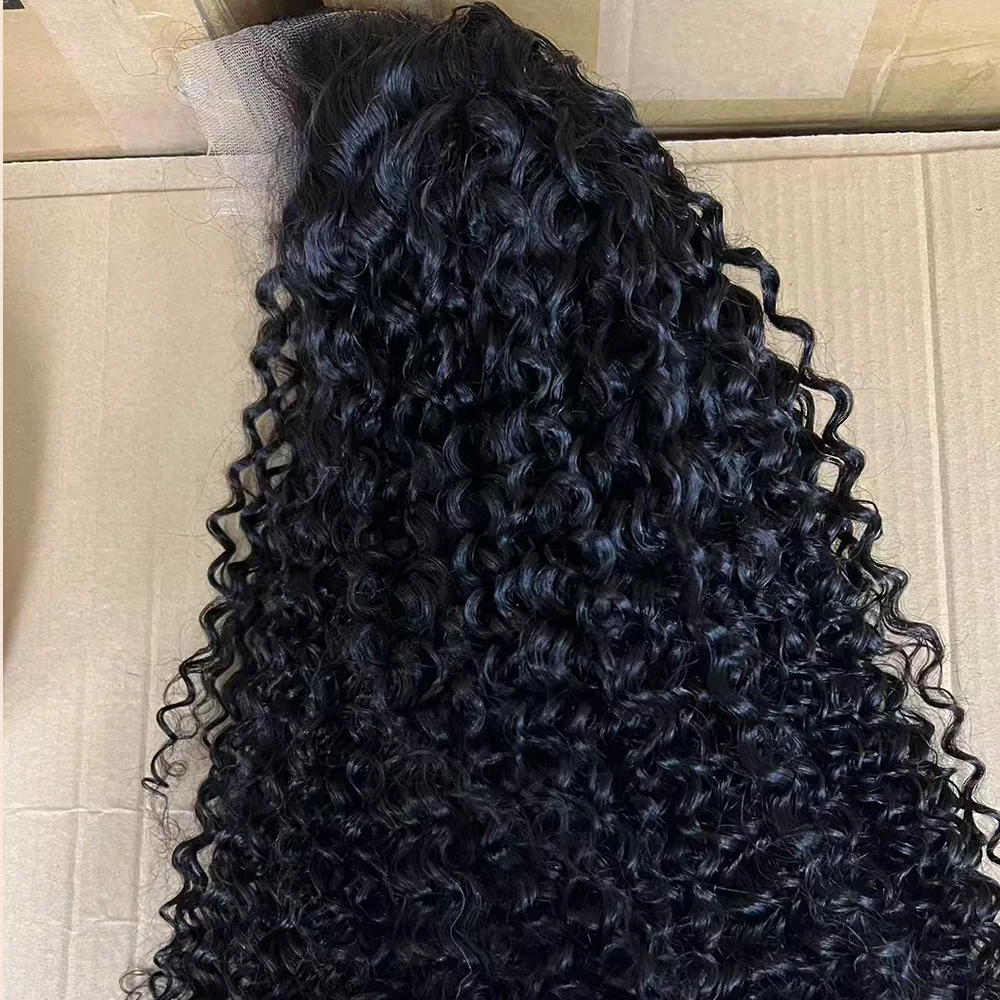 250% Density Jerry Curly 5X5 HD Transparent Lace Closure Human Hair Kinky Glueless Wig Double Drawn Human HairFor Black Women