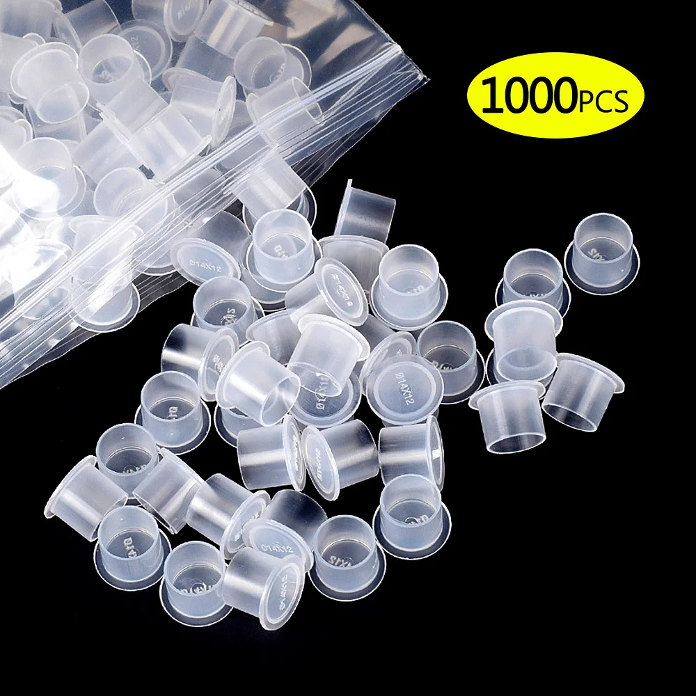 Autdor Ink Caps Cups Small - 1000pcs Tattoo Pigment Cups Caps Disposable Tattoo  Ink Cups for Microblading Permanent Makeup Pigment Clear Holder Container  Caps Small-1000pcs