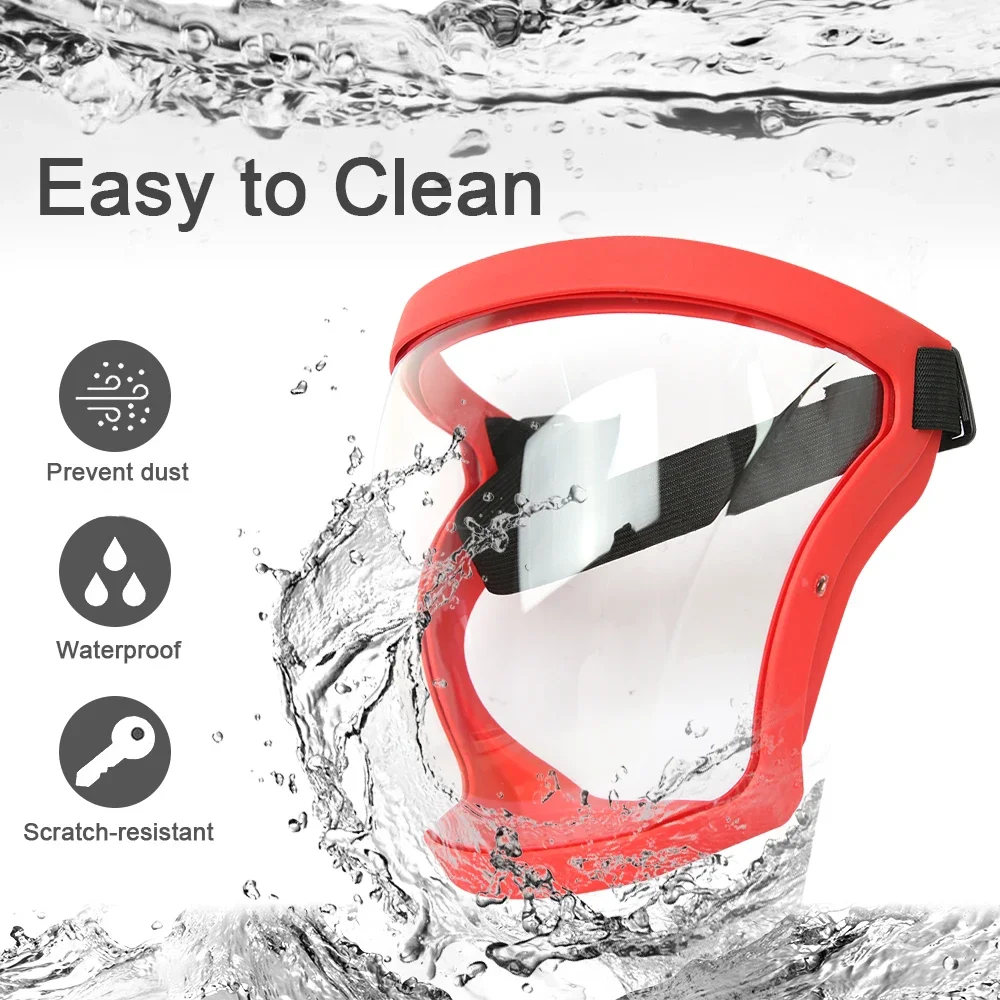 Windproof Transparent Protective Full Face Shield Facial Mask Adult Anti-splash Facial Mask Anti-dust Moto Cycling Shield work protection mask
