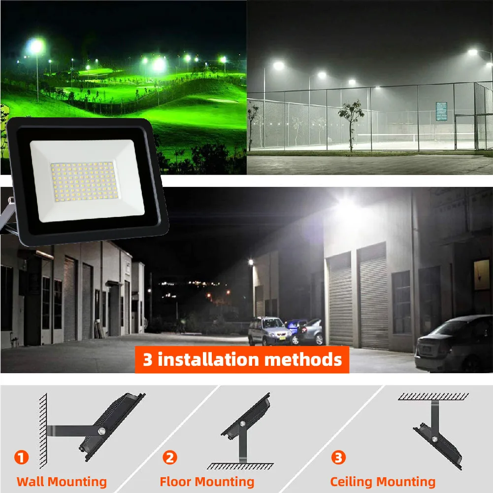 brightest flood light LED Flood Light AC220V 10W 20W 30W 50W 100W Waterproof IP68 Outdoor Spotlight Street Light Foco Led Exterior Wall Lamp Reflector 50w led floodlight