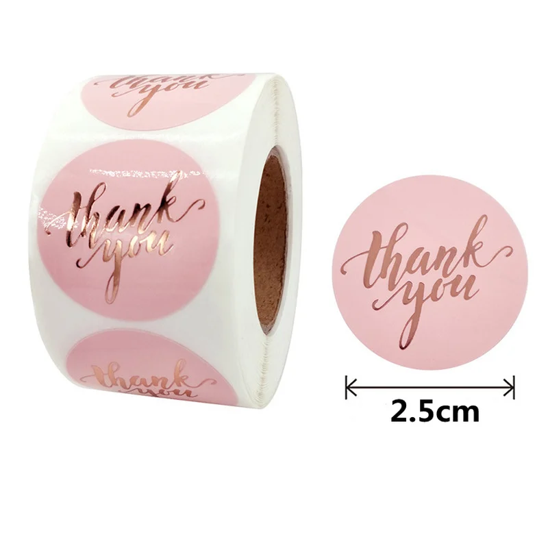 500pcs Kraft “Thank You” Round Stickers 4