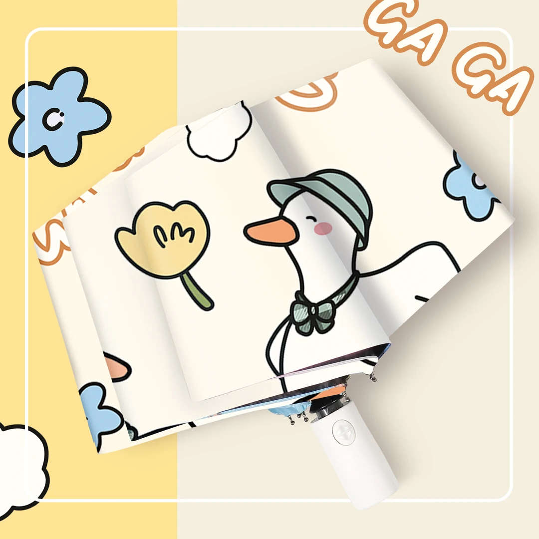 

GAGA утка, загадка, компактный портативный автоматический зонт UPF50 + для защиты от солнца, ультрафиолетовых лучей