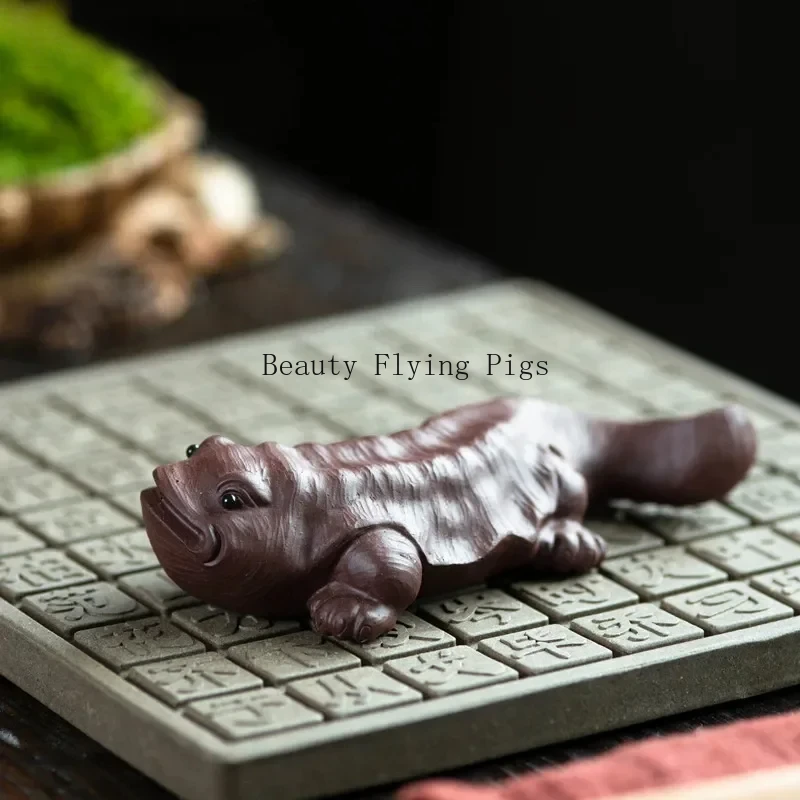 Yixing, China Sculpture Purple Clay Tea Pet Creative Fish Shaped Tea Carving Crafts Tea Set Decoration