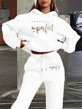 women Hoodies+sweatpant set Hip Hop Street Casual Printed Hoodie Oversize Loose New Sweatshirts Autumn Warm Fleece Clothing