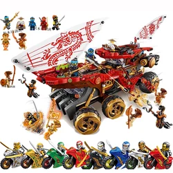 Jeu de Blocs de Construction avec Figurines à Motif de Camion Serpent, Jouet Type Voiture Land Bounty, Lloyd's Titan Mech, avec Briques Compatibles 70677, 70676, 70675 