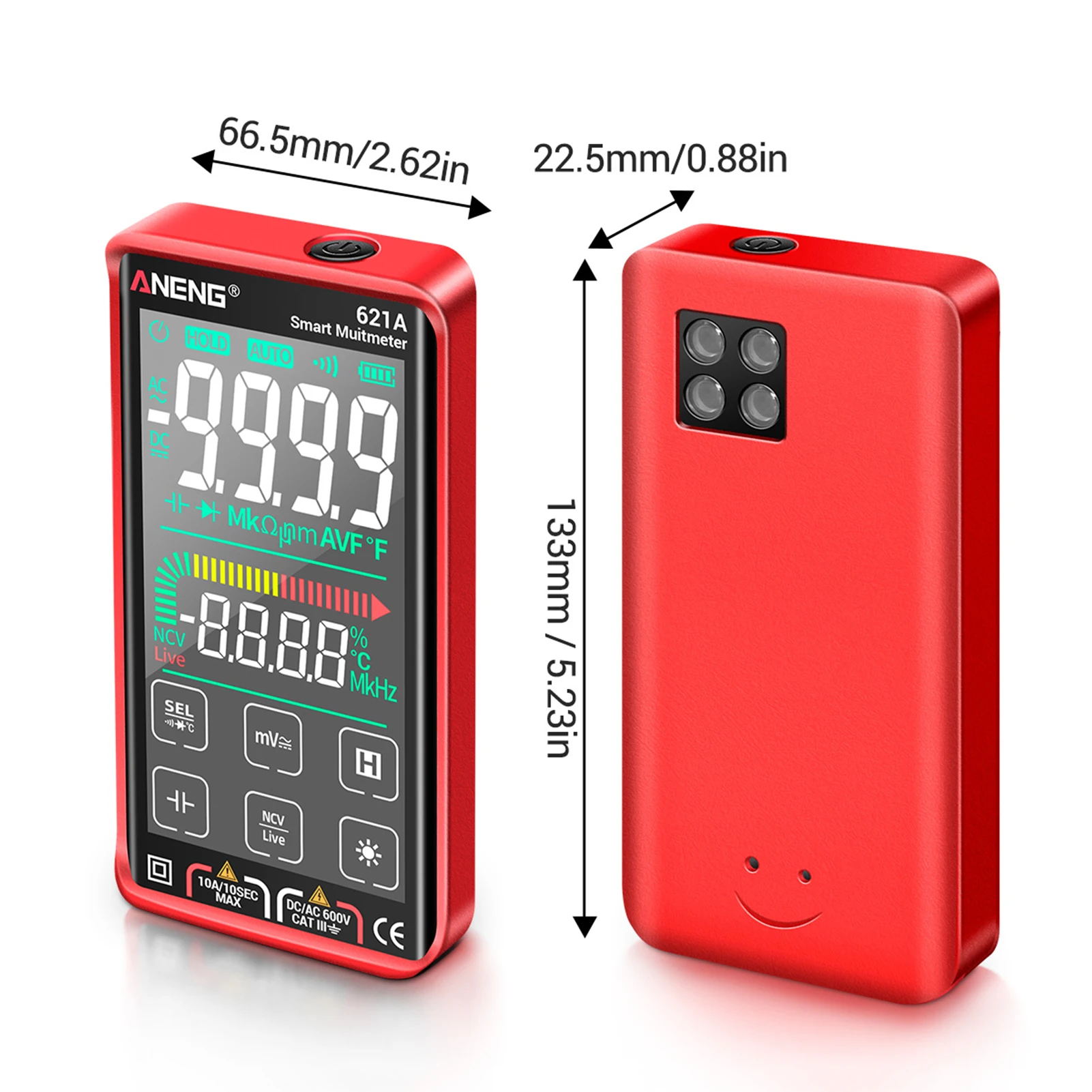 621A Digital Multimeter digital multimeter multimeter tester 9999 Counts Auto Range Rechargeable Portable NCV Universal Meter Voltmeter Ammeter LCD Touch Screen