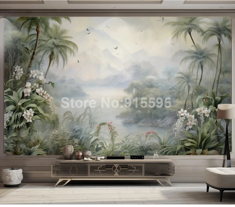 decoração de paredes, paisagem da natureza, plantas