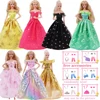2023 Latest Dress Barbies Princess Dress +High Heels+Jewelry Suitable For 30cm Doll Accessories 1/6 BJD Clothes Doll House Gift 1