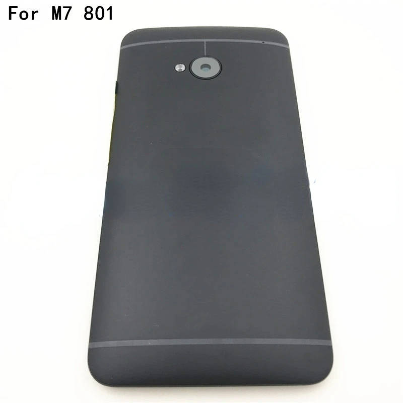 

4.7 inches For HTC One M7 Back Cover Housing Battery Door with Camera Lens +Side keys Replacement 801e Free Delivery