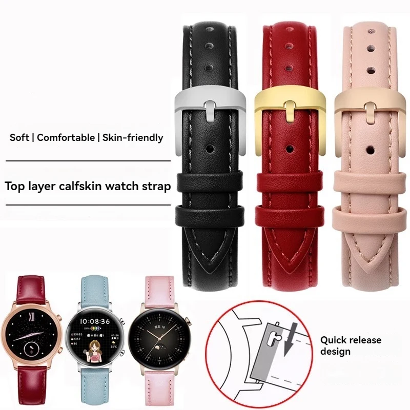 Premium Cowhide Quick Release Watch Strap - Elegant Wrist Accessory
