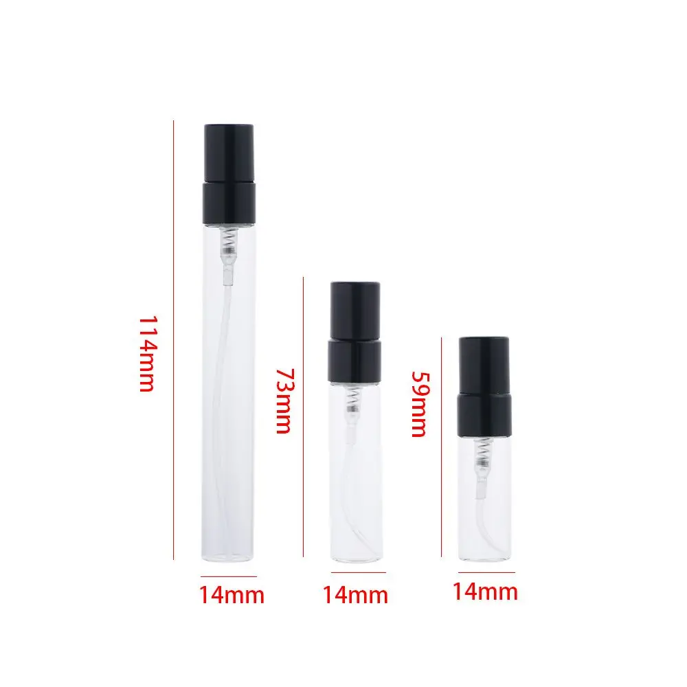10ml Sample Vials Gold Silver Cap Transparent Liquid Cosmetic Container Spray Bottle  Atomizer Refillable Glass Bottle