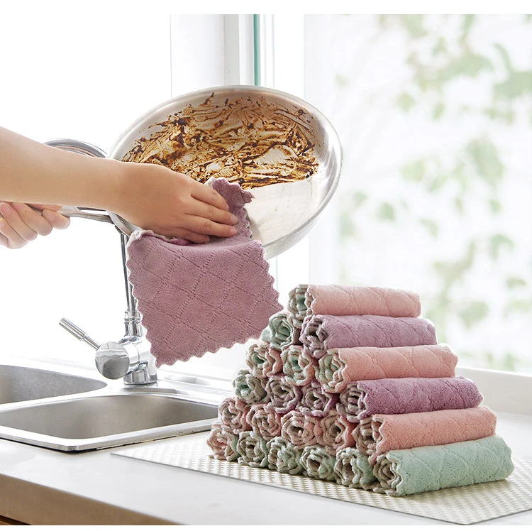 Super Absorbent Microfiber Household Cleaning Kitchen Dish Cloth Towel K0L0 