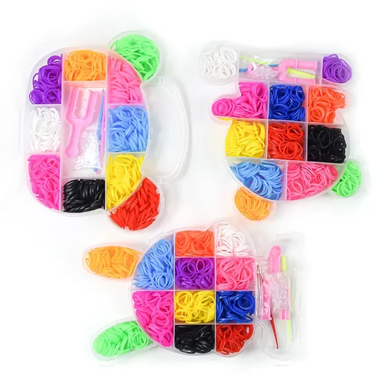 Loom band kit Colorful Loom Bands Set Candy Color Bracelet Making DIY Rubber Band Woven Bracelet Girls Kids Craft Toys Gifts 600pcs