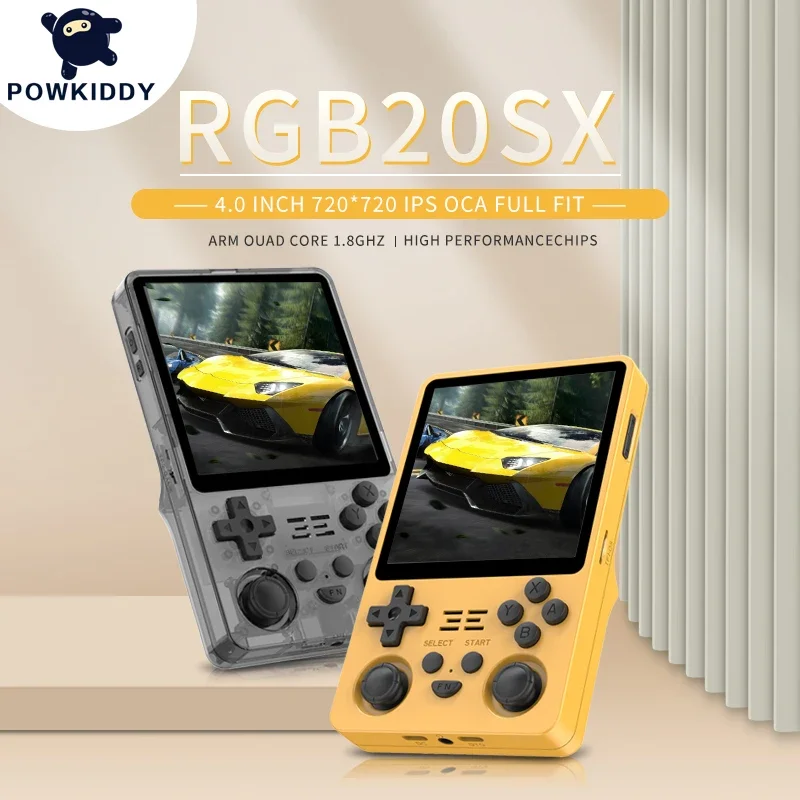 

Игровые автоматы Powkiddy New Rgb20sx, игровые автоматы с 4-дюймовым Ips экраном, встроенный Wi-Fi, ретро, Linux, детские подарки