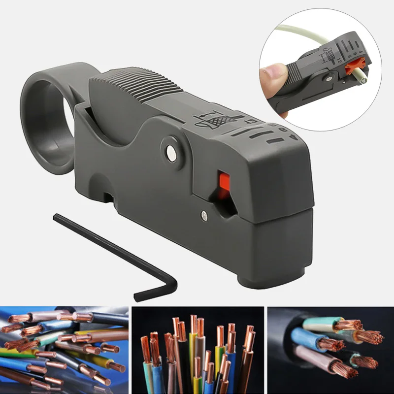 

Urijk Automatic Stripping Pliers Wire Cable Tools Multifunctional Wire Stripper Stripping Crimping Tool with Hexagon Wrench