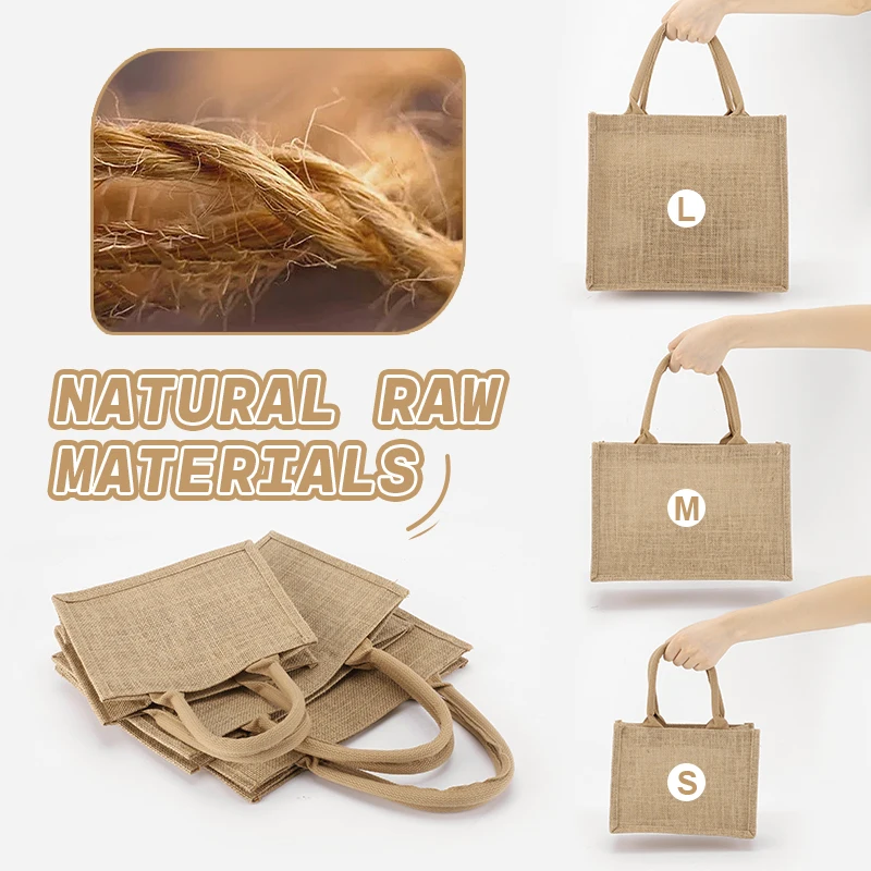 Description Picture 5 of item3/6/10Pcs Burlap Gift Bags for Wedding 3 Size Burlap Tote Bags Bulk with Handles Invitation Party Baby Showers Bridesmaid Gifts