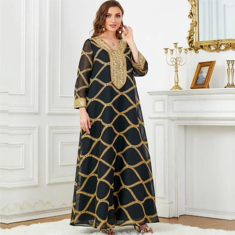 

Caftan Marocain Abaya Dubai Turkey Islam Kaftan Muslim Hijab Dress African Dresses For Women Robe Arabe Musulman Djellaba Femme