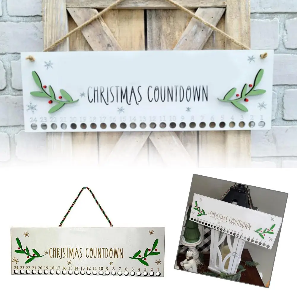 

Creative Wooden Candy Cane Christmas Countdown Wooden Advent Calendar Holiday Supplies for Kids for Kids Family Friends Gif Z3F5