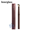 Hourglass Concealer Brush Synthetic Hair Angled Concealer Brush Eye Concealer Blending Brush Brown Metal Handle Makeup Tool 1