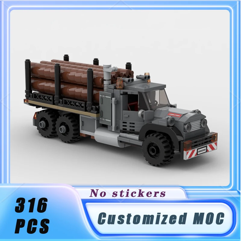 Stadt fahrzeug Serie Vintage Logging Truck Bausteine Modell Ziegel Display Sammlung Kinderspiel zeug Geschenke 316pcs