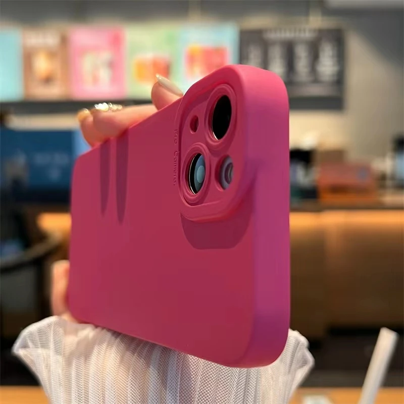Coque de téléphone en silicone liquide de luxe pour iPhone 11 12 13 14 15 16 Pro Max X XS Max XR 7 8 Plus coque antichoc souple_voghion.com