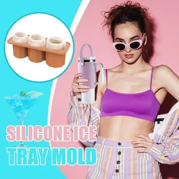 스탠리 아이스 메이커용 실리콘 아이스 큐브 트레이, 3 개의 중공 실린더, 아이스 큐브 몰드, 차가운 칵테일, 위스키, 음료용