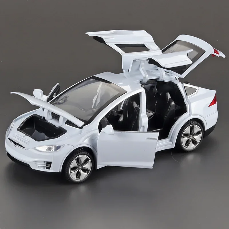 2023 metal 1:32 Tesla MODEL X Alloy Car Model Diecasts & Toy Vehicles Kid Children Christmas Gifts Boy Toy soung and led light 2