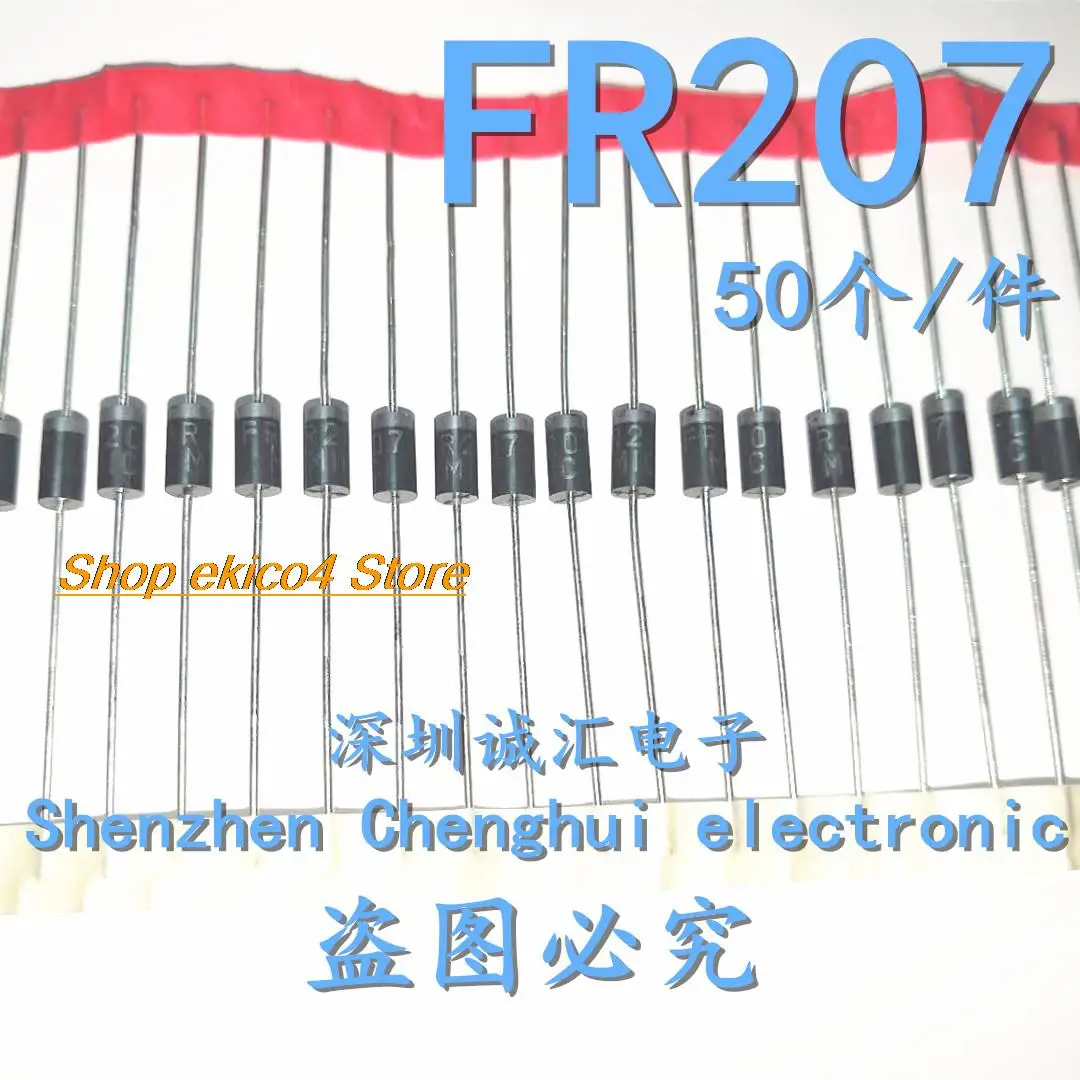 

Original stock 50 FR207 2A1000V DO-15