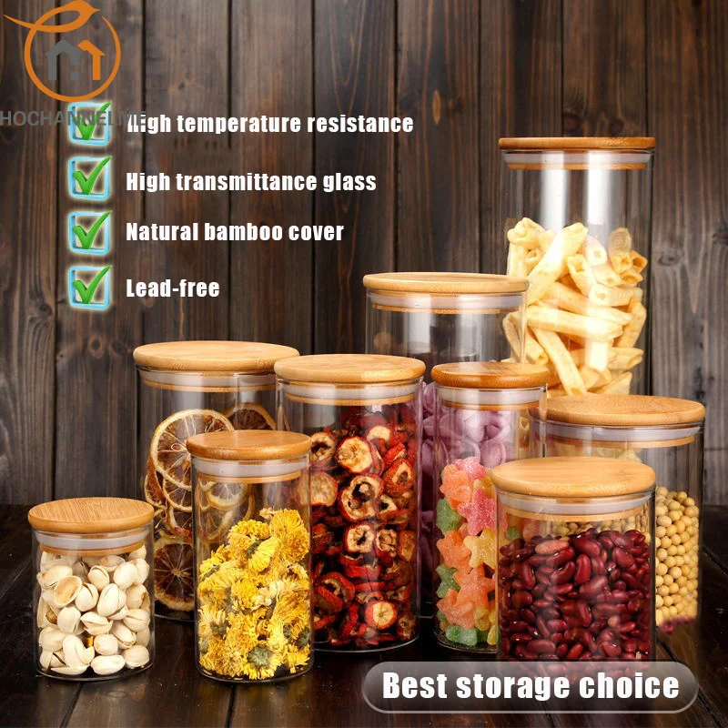 Container for Cereals Glass Jars Sealed Cans with Cover Kitchen Food Storage Bottles Mason Spice Jar Tea Box