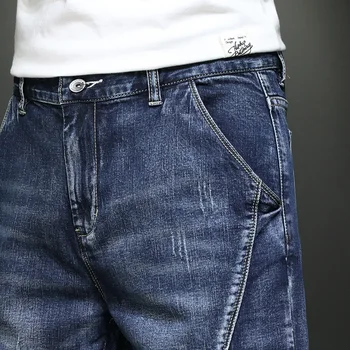 شورت جينز فضفاض رقيق للرجال ، مستقيم ، كاجوال ، تمدد ، حجم كبير ، 42 ، 44 ، الصيف ، جديد ، - Image 5