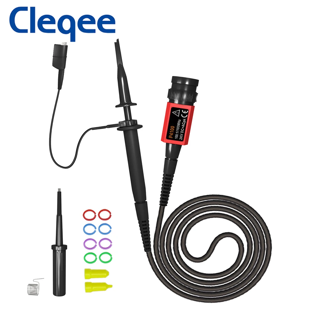 cleqee-p4100-2kv-100mhz-oscilloscope-probe-kit-100-1-high-voltage-for-oscilloscope-owon-liliput-wholesale