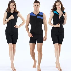 Men's Women's 3MM Neoprene Cold Proof Warm Sunscreen Surfing Snorkeling Swimming Diving Vest Ladies Sleeveless Wetsuit Top