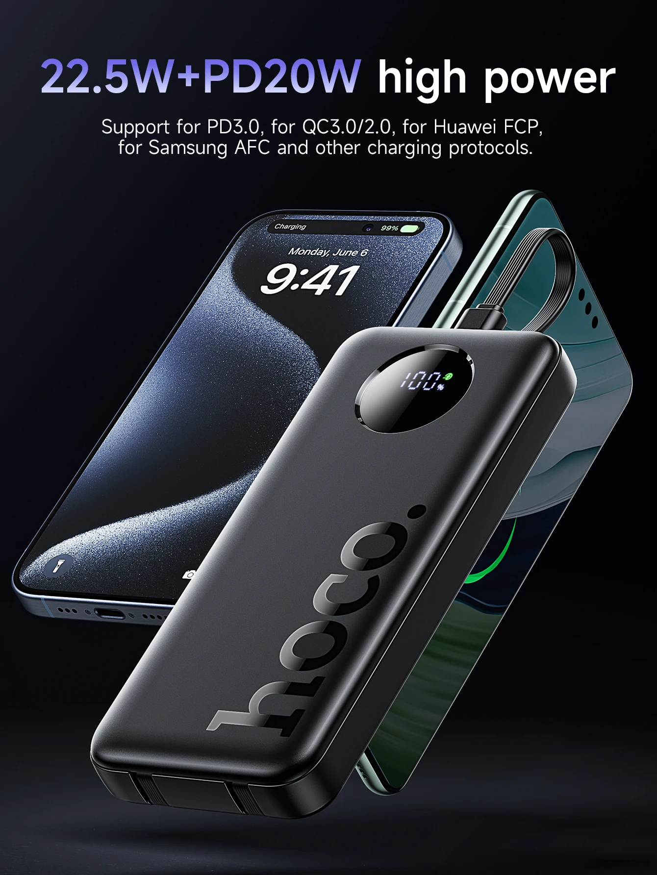 HOCO J132 10000mAh 22.5W Power Bank QC3.0