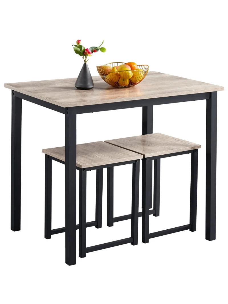 

Alden Design 3pcs Industrial Dining Set, Rustic Gray