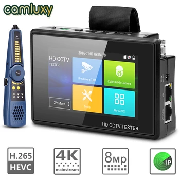 Camluxy 휴대용 손목 IP 카메라 테스터, CCTV 테스터, 4K H.265 IP CVBS CVI TVI AHD 아날로그 테스터, POE/IP 디스커버리 포함, 4 인치