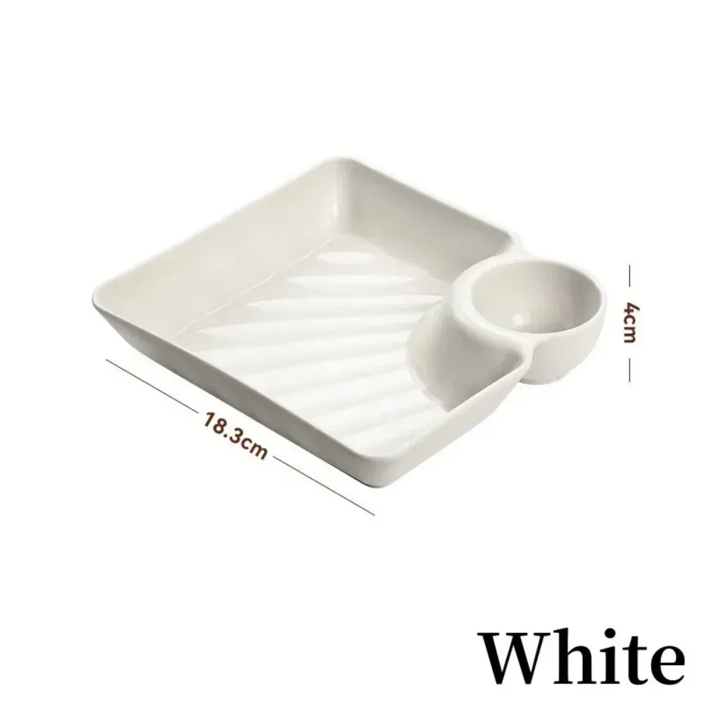 Square Dumpling Plate with Vinegar Space Snack Platter Creative Separated Divided Tray Tableware Christmas Tableware
