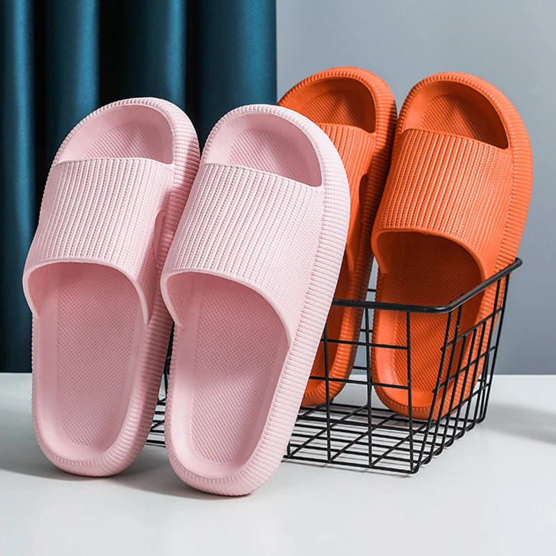 

Thick Platform Bathroom Home Slippers Cloud Slippers Non-slip Flip Flops Woman Sandals Women Fashion Soft Sole EVA Indoor Slides