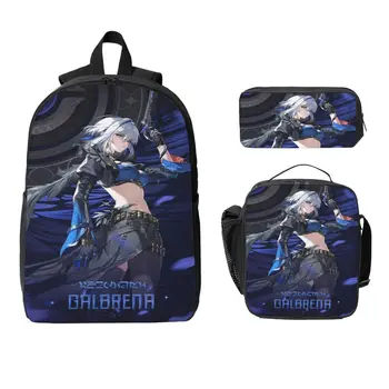 3Pcs Wuthering Waves Game Characters Backpack Set for Children Pen Bags Bookbag Sets with Lunch Box For School Students Daypack 1
