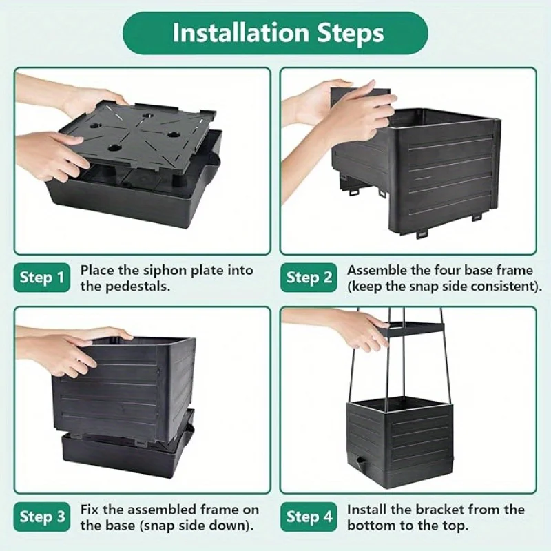 Tomato Cage Planter Box with Self Watering System and Grid Support 5