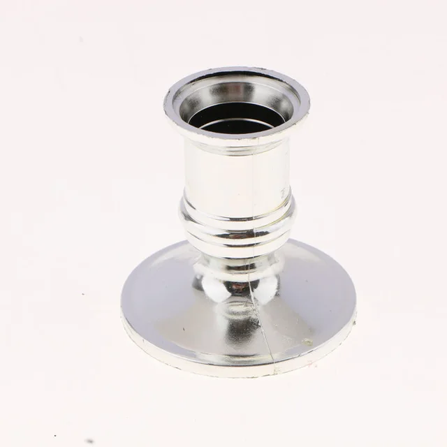 4Pcs Taper Candle Holders Traditional Shape Fits Standard Candlestick Silver Decoration Tea Light 4