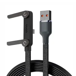 240W PD Fast Charging USB - C to USB - C Cable with Foldable Phone Stand Holder - 1.5m (65W  USB A - Type C)