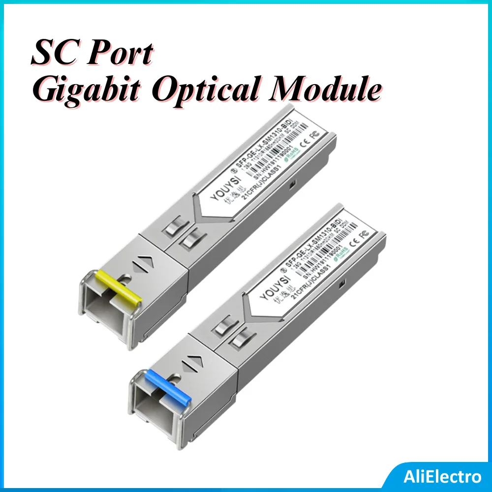 1 Paio Modulo Sfp Sc Gigabit Ddm Bidi Modulo Sfp Tranceiver In Fibra Da 1000Mbps Compatibile Con Switch Cisco/Mikrotik