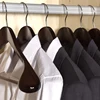 Wooden Hanger Black Walnut Wood Coat Hanger Solid Suit Rack With Metal Hook Anti-skid Shoulder Seamless Clothes Drying Rack 3