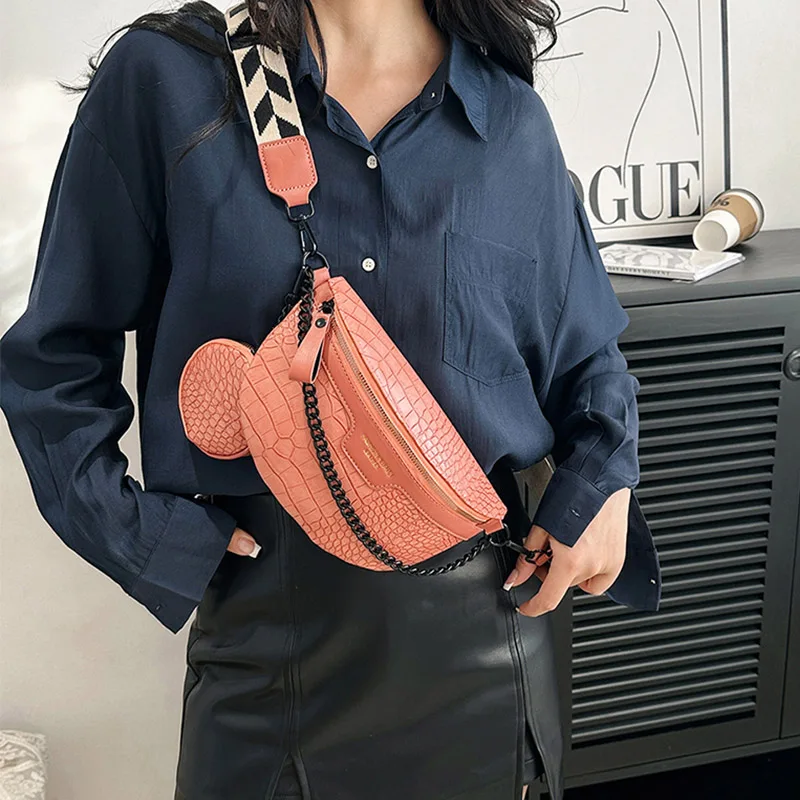 Designer Woman Waist Bag Quality Leather Fanny Pack Coin Purse Fashion  Brand Ladies Belt Bag Luxury Shoulder Crossbody Chest Bag