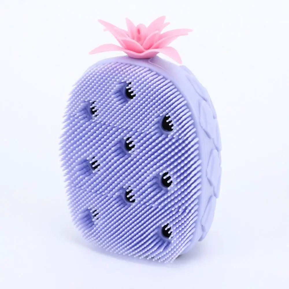 Candy Color Fruit Shape Shower Brush Soft Hair Exfoliation Silicone Shampoo Brush Non-Slip Bath Supplies Shower Massage Brushes
