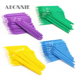 100pcs Micro Lash Brushes Swab Eyelash Disposable Eye Lash Glue Cleaning Brushes Cosmetic Brushes Makeup Tools