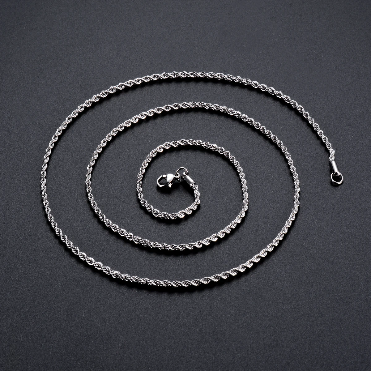 1 piece Steel Color Width 2mm/2.5mm/3mm/4mm/5mm/6mm Rope Chain Necklace/Bracelet For Men Women Stainless Steel Chain Necklace